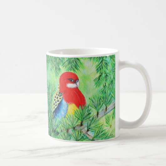 Rosella Bird Painting Koffiemok (Rechts)