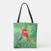 Rosella Bird Painting Tote Bag (Achterkant)