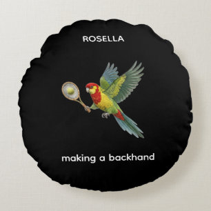 Rosella Papegaai Speelt Tennis Rond Kussen
