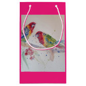 Rosella Parrot Bird Waterverf Art Gift Bag Klein Cadeauzakje (Achterkant)