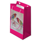 Rosella Parrot Bird Waterverf Art Gift Bag Klein Cadeauzakje (Voorkant Gekanteld)