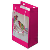 Rosella Parrot Bird Waterverf Art Gift Bag Klein Cadeauzakje (Achterkant Gekanteld)