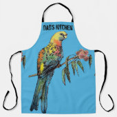 Rosella Parrot Birds Blue Pattern Mens Dads Apron Schort (Voorkant)