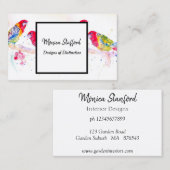 Rosella Parrot Flowers Waterverf Visitekaartje (Voorkant / Achterkant)