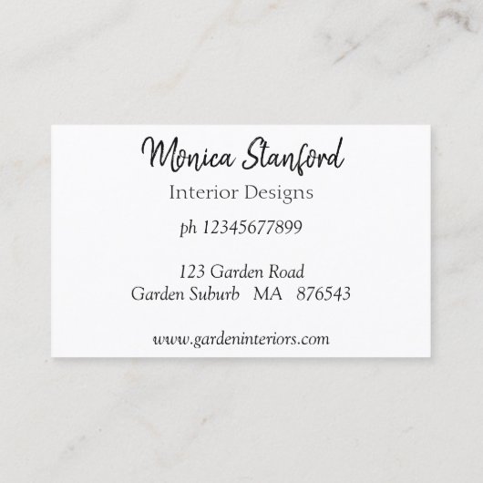 Rosella Parrot Flowers Waterverf Visitekaartje (Achterkant)