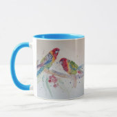 Rosella Parrot kleurige Waterverf Mok Blauw (Links)