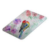 Rosella Parrot met Bottlepenseel Vogeldag Magneet (Linkerzijde)