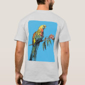 Rosella Parrot vogel Waterverf Mannen T Shirt (Achterkant)