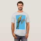 Rosella Parrot vogel Waterverf Mannen T Shirt (Voorkant volledig)