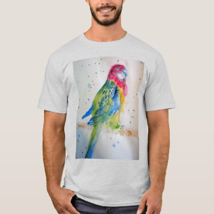 Rosella Parrot vogel Waterverf Mannen T Shirt