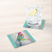 Rosella Parrot vogelkunst Waterverf Papieren Onder Kartonnen Onderzetters (Insitu)