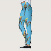 Rosella Parrot Waterverf Blue Bird Leggings (Links)