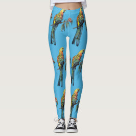 Rosella Parrot Waterverf Blue Bird Leggings