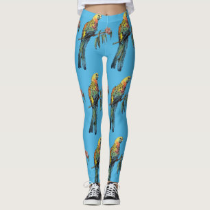 Rosella Parrot Waterverf Blue Bird Leggings