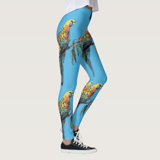 Rosella Parrot Waterverf Blue Bird Leggings (Rechts)