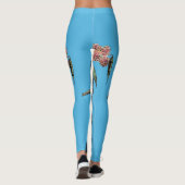 Rosella Parrot Waterverf Blue Bird Leggings (Achterkant)