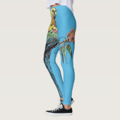 Rosella Parrot Waterverf Blue Bird Leggings (Links)