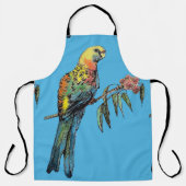Rosella Parrot Waterverf Kleurrijk Blauw Art Schor Schort (Voorkant)