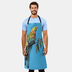 Rosella Parrot Waterverf Kleurrijk Blauw Art Schor Schort