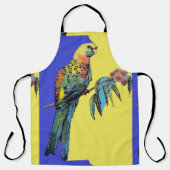 Rosella Parrot Waterverf Kleurrijk Blauw Art Schor Schort (Voorkant)