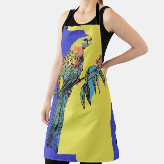 Rosella Parrot Waterverf Kleurrijk Blauw Art Schor Schort (Insitu)