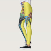 Rosella Parrot Waterverf Navy Blue Bird Leggings (Links)