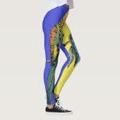 Rosella Parrot Waterverf Navy Blue Bird Leggings (Rechts)