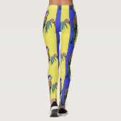 Rosella Parrot Waterverf Navy Blue Bird Leggings (Achterkant)