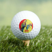 Rosella Parrot Waterverf Papa naam Golfballen (Insitu Shirt)