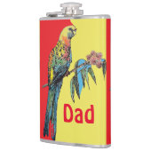 Rosella Parrot Waterverf Papa naam Heupfles (Links)