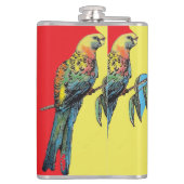 Rosella Parrot Waterverf Papa naam Heupfles (Achterkant)