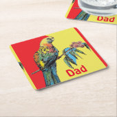 Rosella Parrot Waterverf Papa naam Kartonnen Onderzetters (Schuin)