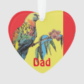Rosella Parrot Waterverf Papa naam Ornament (voorkant)