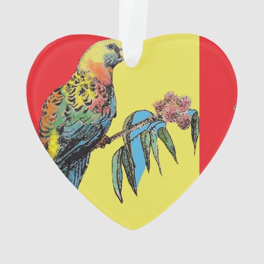 Rosella Parrot Waterverf Papa naam Ornament (achterkant)