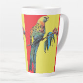 Rosella Parrot Waterverf Vader naam koffie Latte Mok (Rechterhoek)