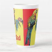 Rosella Parrot Waterverf Vader naam koffie Latte Mok (Voorkant)