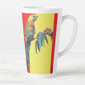 Rosella Parrot Waterverf Vader naam koffie Latte Mok (Rechts)