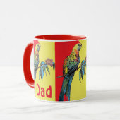 Rosella Parrot Waterverf Vader naam koffie Mok (Voorkant links)