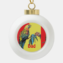 Rosella Parrot Waterverf Vader naam Ornament