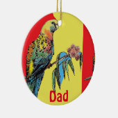 Rosella Parrot Waterverf Vader naam Ornament (Rechts)