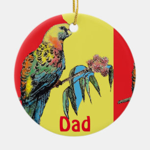 Rosella Parrot Waterverf Vader naam Ornament