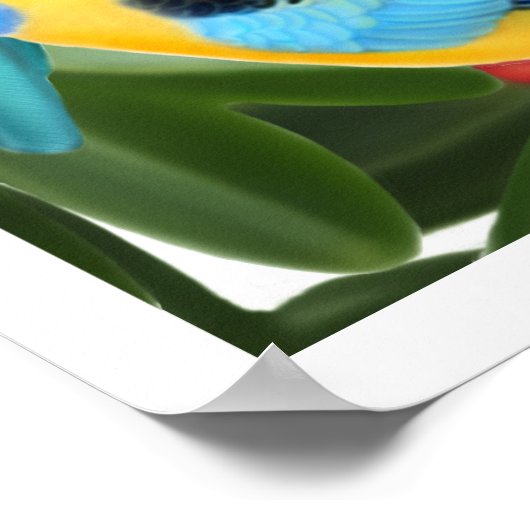 Rosella Parrots in vingerafdrukken Poster (Hoek)