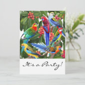 Rosella Parrots  uitnodiging (Staand voorkant)