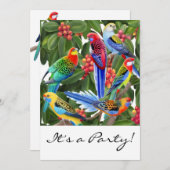 Rosella Parrots  uitnodiging (Voorkant / Achterkant)