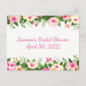 Rosella Roze Bloemen Vrijgezellenfeest Bingo Kaart (Achterkant)