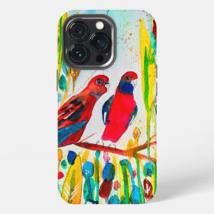 Rosella vogels in boom aquarel kunst iPhone 13 pro hoesje