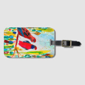 Rosella vogels in de waterverf kunst bagagelabel (Voorkant (horizontaal))