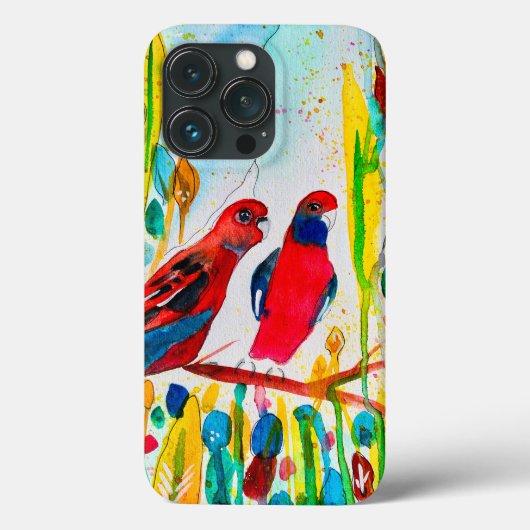 Rosella vogels in de waterverf kunst Case-Mate iPhone case (Achterkant)