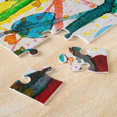 Rosella vogels in de waterverf kunst legpuzzel (Zijkant)