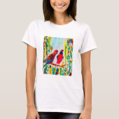 Rosella vogels in de waterverf kunst t-shirt (Voorkant)
